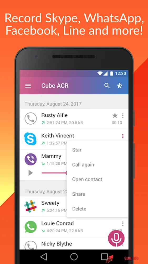 Giao diện app Cube ACR